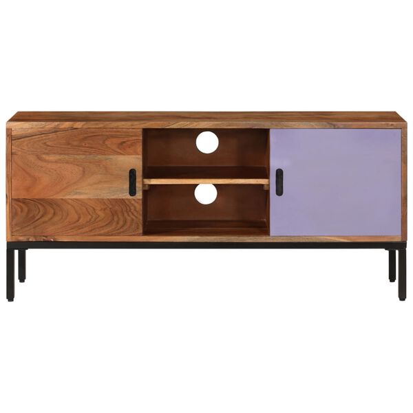 vidaXL TV Cabinet Honey brown and grey Solid acacia wood, powder-coated iron