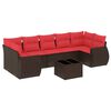 vidaXL 8 Piece Garden Sofa Set with Cushions Brown Poly Rattan