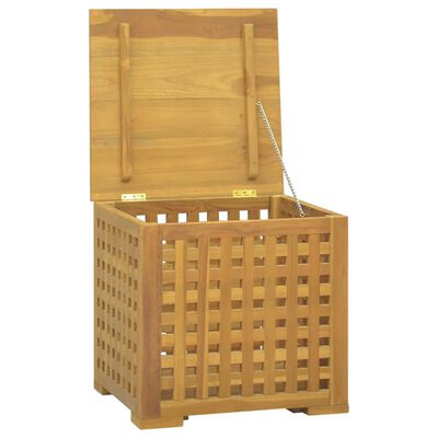 vidaXL Rope Box 15.7"x15.7"x15.7" Solid Wood Teak
