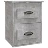 vidaXL Wall-mounted Bedside Cabinet Set of 2 Concrete Grey Engineered wood