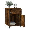 vidaXL Bedside Cabinet Smoked Oak Engineered Wood 15.7x16.5x23.6 in
