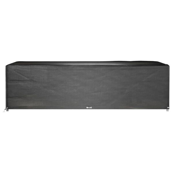 vidaXL Garden Furniture Cover Set of 2 Black Polyethylene, Aluminum