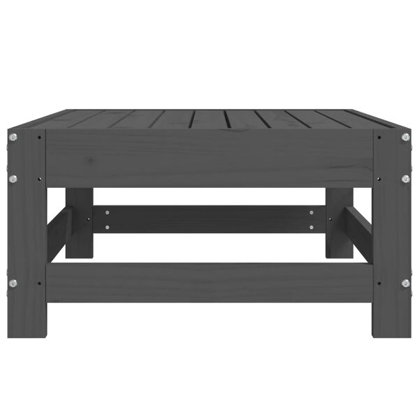 vidaXL Garden Footstool Grey Solid pine wood Medium Modular