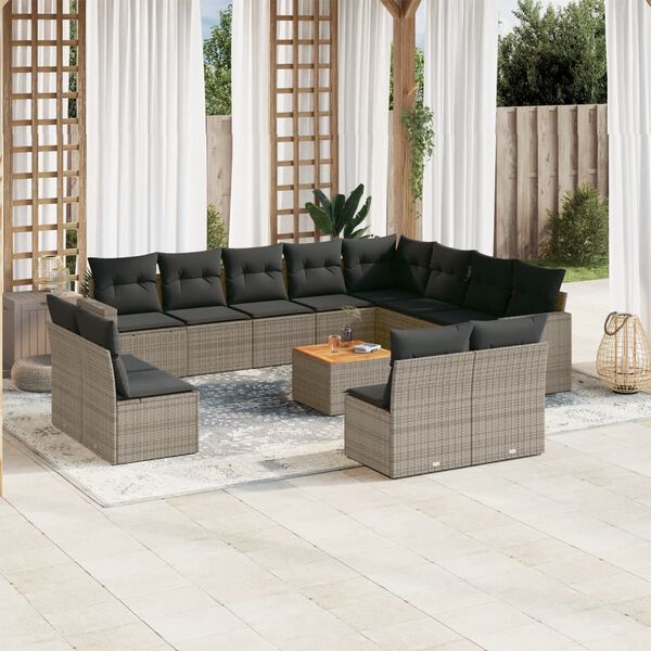 vidaXL Garden Sofa Set Grey, Dark Grey