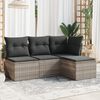 vidaXL Garden Sofa Set Light grey PE rattan Modular Adjustable Feet