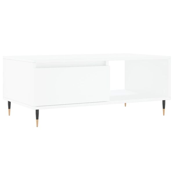 vidaXL Coffee Table White Engineered wood Medium Rectangular Modern