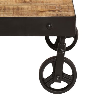 vidaXL Coffee Table with Wheels Solid Mango Wood 39.4"x23.6"x10.2"