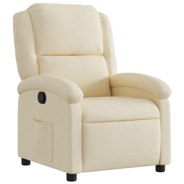 vidaXL Recliner Chair Cream Fabric (100% polyester), metal, plywood Medium