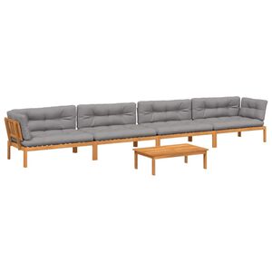 vidaXL Pallet Sofa Set Gray and natural wood