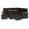 vidaXL Garden Sofa Set with Cushion with Storage Black Poly rattan