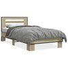 vidaXL Bed Frame Sonoma Oak Engineered wood, metal Twin Durable