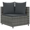 vidaXL Patio Sofa Set Set of 8 Grey PE rattan Large