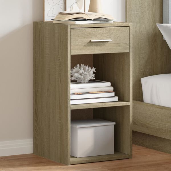 vidaXL Bedside Cabinet Set of 2 Sonoma oak Engineered wood Medium