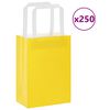 vidaXL Paper Bags 250 pcs with Handles Yellow 15x8x21 cm