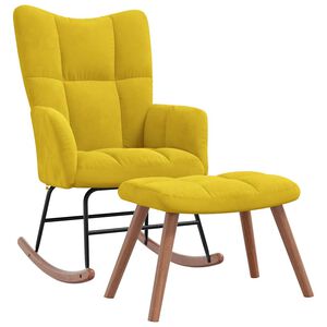vidaXL Rocking Chair With Stool Mustard yellow