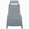 vidaXL Sun Lounger Grey Solid acacia wood Standard Collapsible