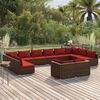 vidaXL Garden Lounge Set Brown PE rattan, powder-coated steel, plastic