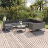vidaXL Garden Lounge Set Grey PE Rattan Large Removable Covers