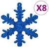 vidaXL 111 Piece Christmas Bauble Set Blue Polystyrene