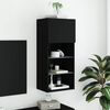 vidaXL TV Cabinet Black Engineered wood, glass Medium Black TV Cabinet