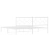 vidaXL Bed Frame White Powder-coated steel Full Bed Frame Rectangular