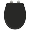 vidaXL Toilet Seat Black 17.64 x 14.69 x 1.65 in Duroplast