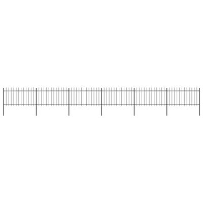 vidaXL Garden Fence with Spear Top Steel 401.6"x39.4" Black