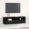 vidaXL TV Wall Cabinet Wall-mounted Black Oak 39.37 x 11.81 x 11.81 in
