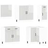 vidaXL Kitchen Cabinet Set Gloss White Engineered Wood and Glass Large