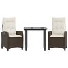 vidaXL Garden Dining Set Brown, Cream