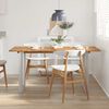 vidaXL Dining Table Acacia wood grain and silver legs