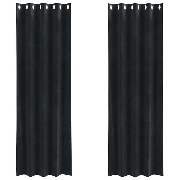 vidaXL Blackout Curtains 2 pcs Black 55.12 x 88.58 in Velvet