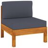 vidaXL Wooden Lounge Set Dark Grey Solid Acacia Wood Medium Durable