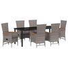 vidaXL Garden Dining Set with Cushion 7 pcs Grey Powder-Coated Steel