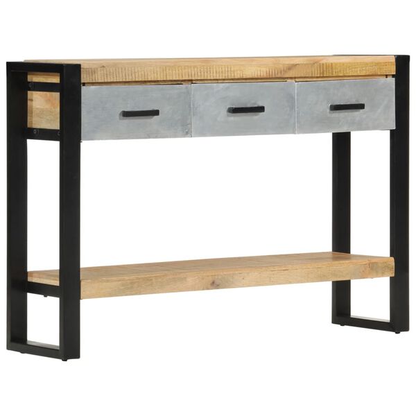 vidaXL Console Table Black Solid rough mango wood Medium Console Table