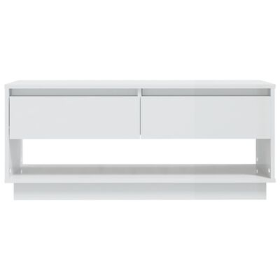 vidaXL TV Stand High Gloss White 40.2"x16.1"x17.3" Engineered Wood
