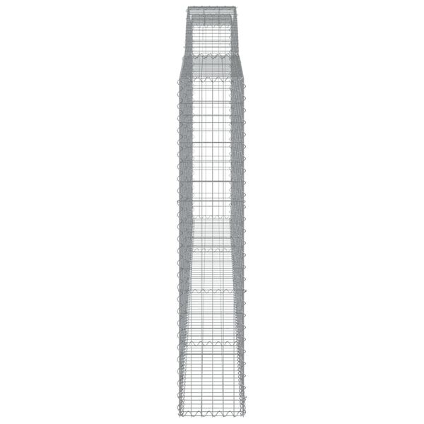 vidaXL Gabion Basket Silver Galvanized iron 157.5 in x 11.8 in x 70.9 in