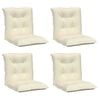 vidaXL Lowback Chair Cushion Set of 4 Cream