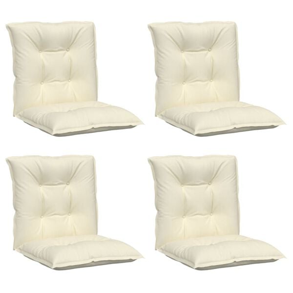 vidaXL Lowback Chair Cushion Set of 4 Cream