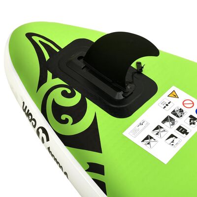 vidaXL Inflatable Stand Up Paddleboard Set 126"x29.9"x5.9" Green