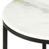 vidaXL Table White and Black Marble, Powder-Coated Steel Medium Durable