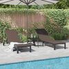 vidaXL Sunbed with Cushion 3 pcs Brown 40 x 39 x 40.5cm poly rattan