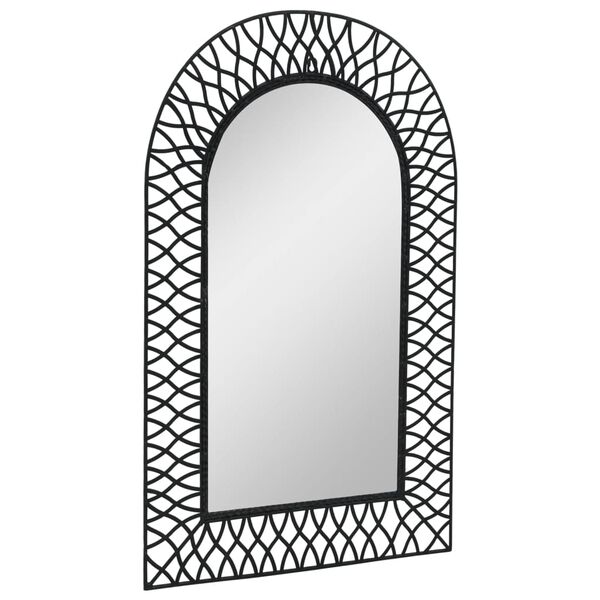 vidaXL Wall Mirror Black Powder-coated steel, mirrored glass