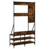 vidaXL Clothes Rack Smoked Oak Engineered wood and metal 39.4x15.7x72.4 in