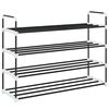 vidaXL Shoe Rack Black Metal and Plastic Medium Shoe Rack Rectangular