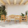 vidaXL Garden Dining Set Teak Solid teak wood Standard Stackable