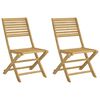 vidaXL Garden Chair Set of 2 Light wood Solid Acacia wood Standard