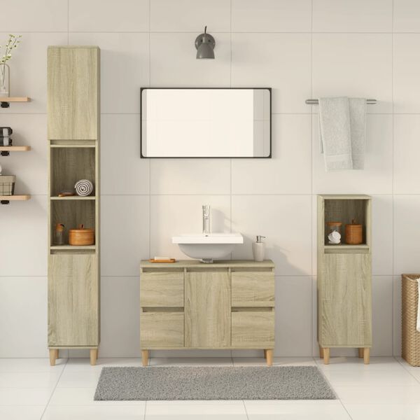 vidaXL Bathroom Furniture Set Sonoma Oak