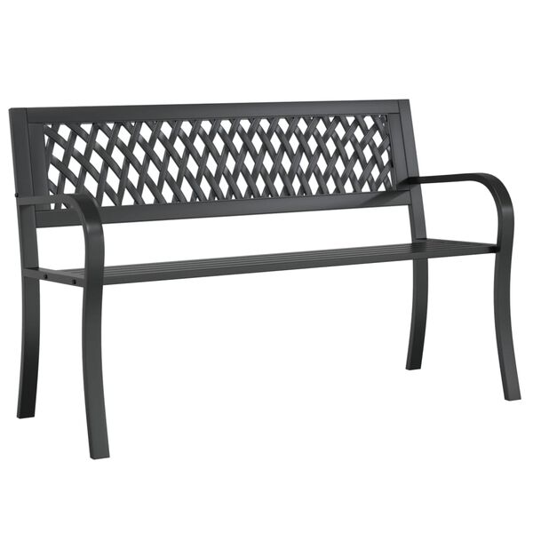 vidaXL Patio Bench Black 47.2" Steel