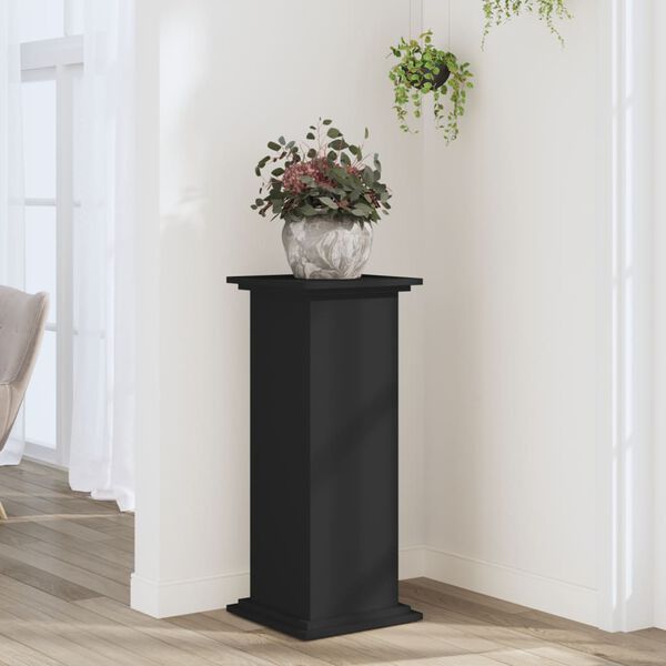 vidaXL Plant Stand Black Engineered Wood Tall Minimalist Plant Stand